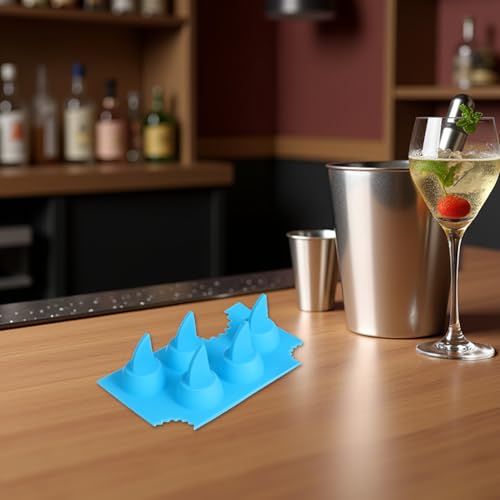 Hielera molde de silicona con diseño aleta de tiburón 6 pcs miniatura 5