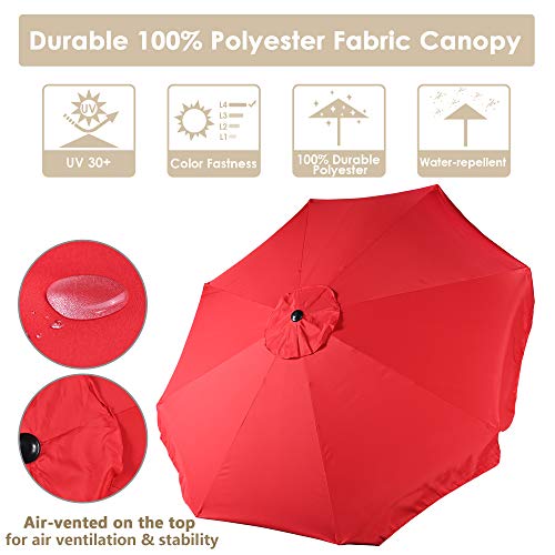 Yescom 10Ft Special Valance Uv 30+ Metal Outdoor Patio Umbrella With Crank Tilt For Table Garden Yard Beach Pool Pond #TOP2