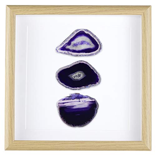 Rockcloud 8.8 Inches Framed Agate Slice/Natural Agate Geode Gemstone Wall Decor Living Room Dorm Wedding Wall Art Table Top Display Home Decoration, Purple #TOP12