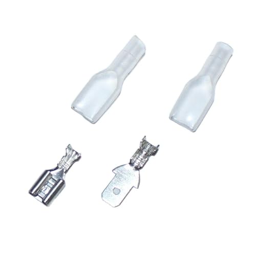 LTRAJUYNH 10set 4.8mm Crimp Terminal with Sheath Inserted Spring 4.8 mm Male Female Spade Connector for 22-16AWG Wire