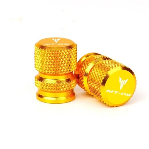 Capuchon de valve MT09 Yamaha en aluminium or pour moto 2015-2020