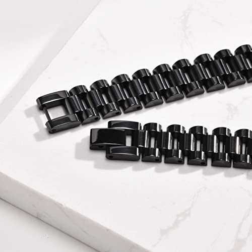 Mprainbow Father's Day To Dad Bracelet - Stainless Steel Masculine Watch Band Link Bracelets, Christmas Birthday Gift From Daughter Son Chain Bangle Jewelry For Men Stepdad Daddy #TOP6