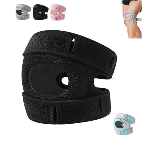 Denir Bonee Wellknee Knee Brace, Wellnee Patellar Pad, Patella Knee Brace, Adjustable Tendon Support Sleeve Braces for Meniscus, Orthopedic, Knee Support (Black)