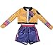 Lgandpg Rumi Costume for Girls Pop Singers Dress Up Include Jacket T-Shirt Shorts 3PCS Set Orange