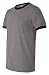 Bella 3055 Mens Jersey Short Sleeve Ringer Tee - Deep Heather & Black, Extra Large