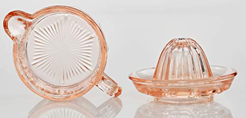 Home-X Nostalgia Style Glass Citrus Juicer, Manual Juice Press, Retro Nostalgic Lemon, Orange Juicer-2 Pcs-Pink #TOP5