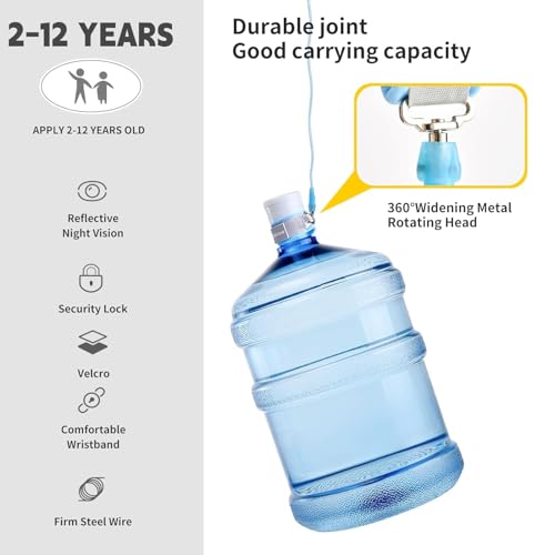 ToolHouse Adjustable Kids Safety Leash, 360° Rotating Anti-Lost Wrist Link with Security Lock, Comfortable Wristband for Toddlers Learning to Walk, For Outdoor Activities & Travel (Blue)