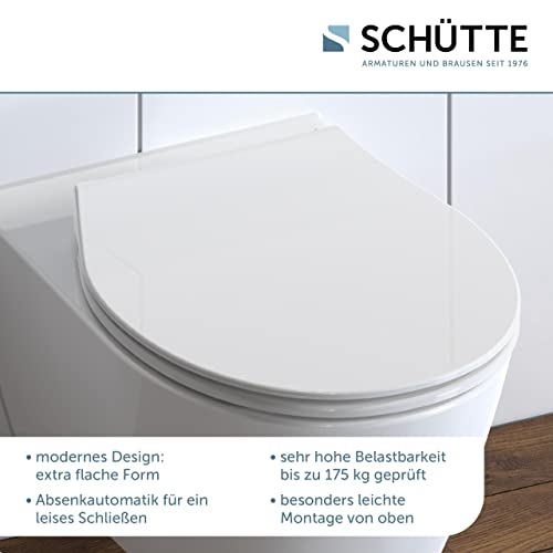 SCHÜTTE Slim Toilet Seat with Soft-Close Mechanism and Quick Release Made of Duroplast, Toilet Lid with 175 kg Load Capacity - Image 4