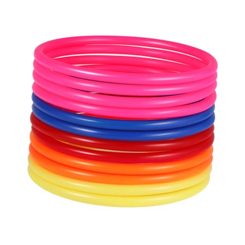 HOLIDYOYO 32個 入りプラスチックトスリング 多色 と大人向け屋外ゲーム 環境 で耐久性あり 手指の協調性と反応力向上に適した ランダムカラー