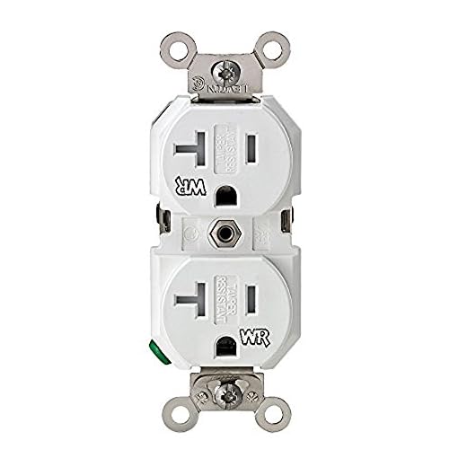 Leviton TWR20-W 20-Amp 125-Volt NEMA 5-20R, 2P, 3W, Duplex Receptacle, White
