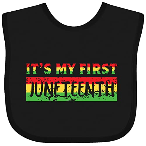 inktastic It's My First Juneteenth Red, Yellow, and Green Baby Bib