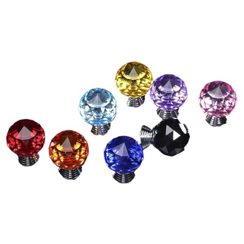 XUMKFJRE Tiradores de Cristal Perillas de cristal diamante redondas 30 mm for armarios, cajones, cocina y muebles(20mm White)