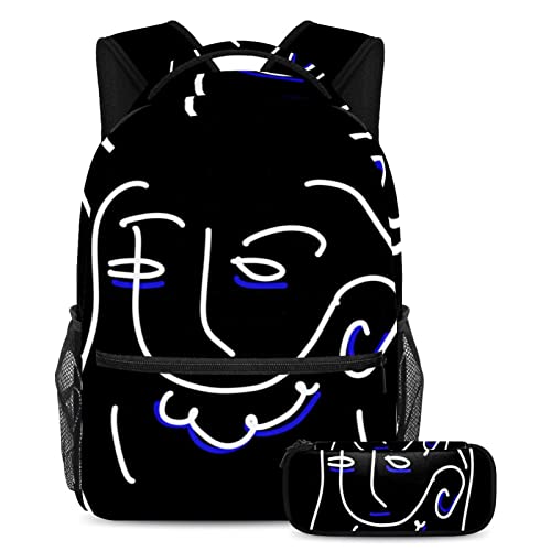 Sac à dos pour enfants garçons filles avec trousse cartable scolaire ado multicolore