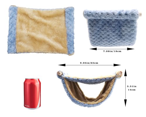 Image of Rat Cage Accessories, Rat Hammock with Warm Soft Fluff, Rat Hammock for Cage, Birds Nest, Sleeping Bed, Cage Accessories for Rat, Hamster, Squirrel, Conure, Sugar Glider, Small Guinea Pig