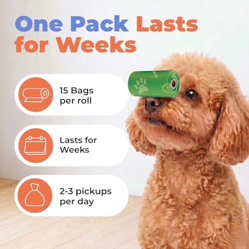 Image of Best Pet Supplies Dog Poop Bags, Rip-Resistant and Doggie Waste Bag Refills with d2w Controlled-Life Plastic Technology - Pack of 150, Green (Unscented)