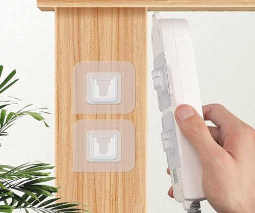 Image of 10 Pcs Heavy Duty Waterproof Double-Sided Adhesive Wall Hooks - Strong Plastic Hooks for Wall Hangings, Robes Finish Male Female Hook-10