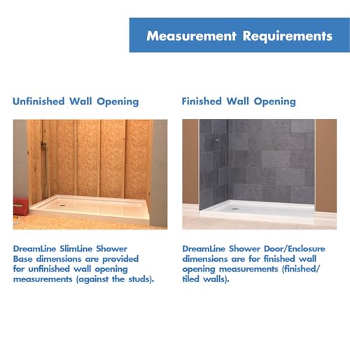 Image of DreamLine SlimLine 32 in. D x 60 in. W x 2 3 /4 in. H Center Drain Single Threshold Shower Base in White, DLT-1132600