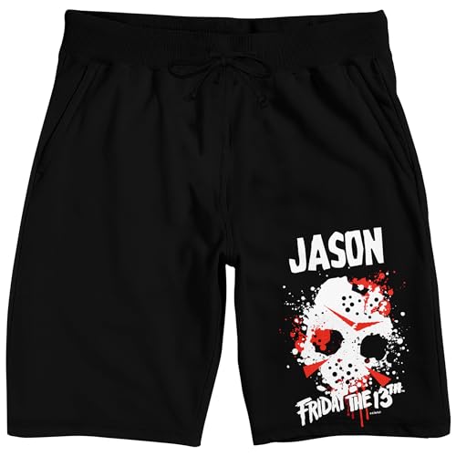 Bioworld Friday The 13th Jason Voorhees Men's Black Sleep Pajama Shorts