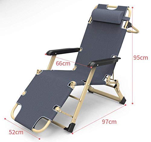 Chaise Longue inclinable, chaises Pliantes à gravité zéro, Fauteuil inclinable Gris avec Coussin et Repose-Pieds, Chaise Longue inclinable Pliable