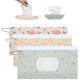 3 Pcs Travel Wipes Case, Portable Reusable Wipes Pouch, Waterproof and Dustproof Wipe Holder Travel for Diaper Bags and Strollers, and It is Easy to Keep Wipe Fresh