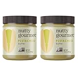 Nutty Gourmet Pistachio Nut Butter Spread - Pistachio Paste - No Added Sugar - All Natural - Peanut Free - Vegan - California Grown Pistachios - Keto Snack - Gluten Free (10oz, 2 Pack)