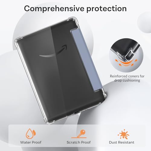 Image of CoBak Case for 6 inch Kindle 11th Gen (2024 and 2022 Release) - Ultra Slim Transparent Clear TPU Back Shell Protective Cover with Auto Wake /Sleep for Kindle 11th Generation 2024 Release, Lavender