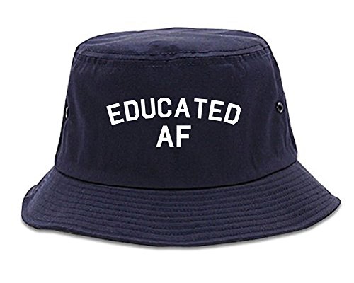 Kings Of NY Educated AF Funny Graduation Mens Bucket Hat Navy Blue