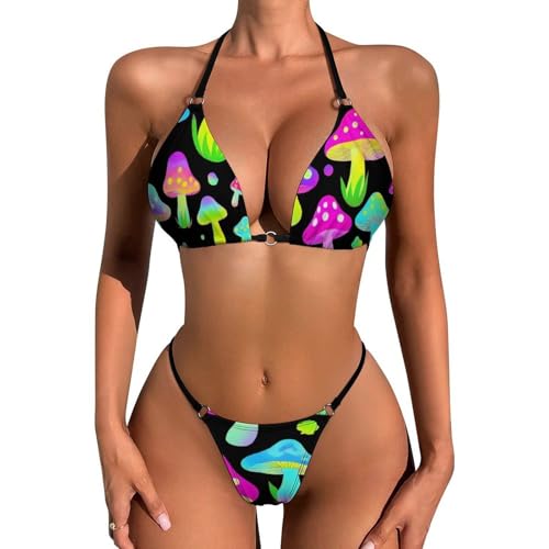 Women's Two Piece Bathing Suit Halter Triangle Bikini Sets Summer Swimsuit