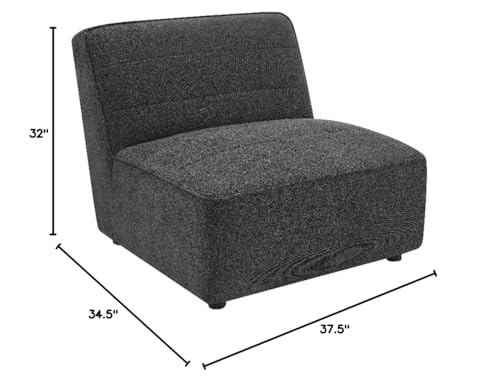 Sillón sin brazos tela gris oscuro moderno miniatura 3