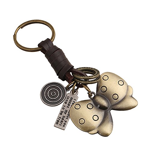 Preisvergleich Produktbild Gespout 1PC Retro Schlüsselbund MetallSchmetterling Mode Anhänger Schlüsselbund Unisex Auto Taschen Dekoration Keychain Legierungen