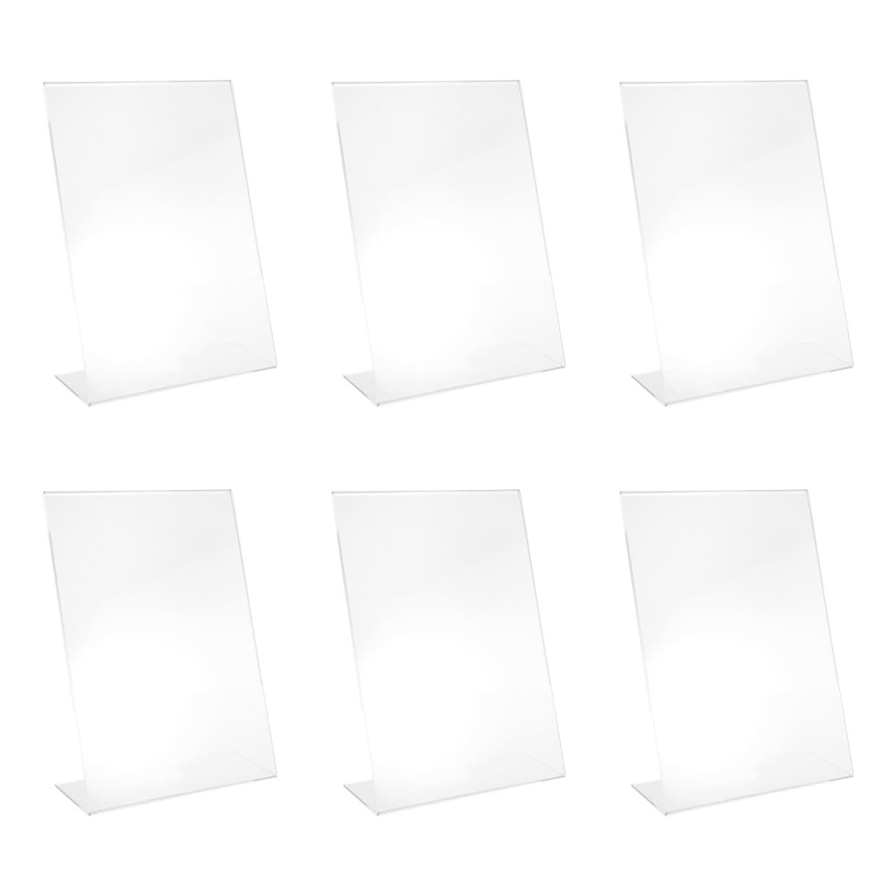 6 Stück L förmiger Acryl Schildhalter Transparenter Acryl Preisschildhalter für Tischkarten Menükarten und Preisangaben Büro und Einzelhandelsdisplay
