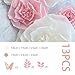 13 Pieces 3D Paper Flowers Pink White with Trees 10