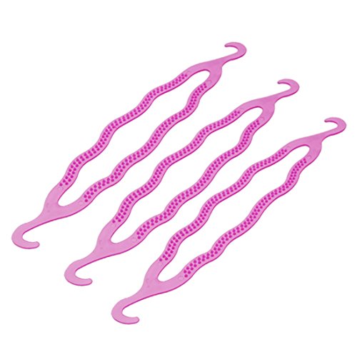 Pinza para cabello Ruilogod estilo entrelazado púrpura 3 piezas miniatura 1