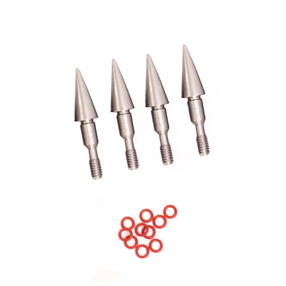 ACCMOS 12Stück Pfeilspitzen für Bogenschießen 70/80/90/100/125/150 Grain Jagd Übung Pfeilspitze Verjüngt Rostfreier Stahl Pfeilspitze