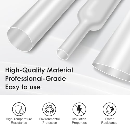 Image of ASHINER 580PCS Durable Heat Shrink Tubing Kit - Ideal for Electric Insulation and Repairs with Convenient Storage Case, Transparent