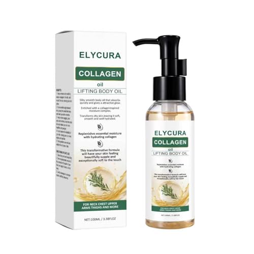 Elycura Collagen Oil Collagen Lifting Body Oil Shower Hydrating Shower Oil Helps Soften Appearance Of Crepey Skin Quick-absorbing Shower Body Oil For Women 3.38 Fl.oz