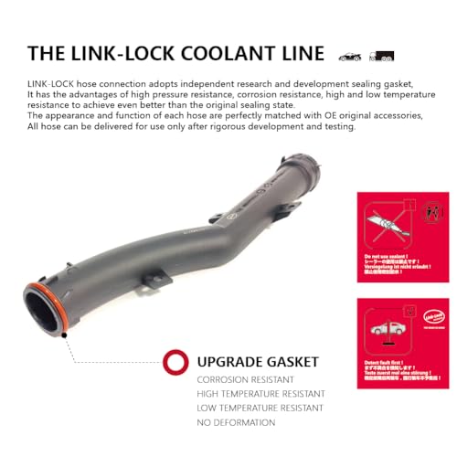 Image of LINK-LOCK Coolant Pipe Water Pump to Engine Oil Radiator Water Pipe 11537581872 For BMW N52 f18 f02 523i 530i 730