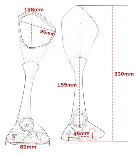 Espejos Moto Manillar con acabado aerodinámico para Suzuki GSXR1000 2