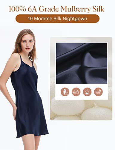 LilySilk 100% Silk Nightgowns for Women Nighties 100 Real Silk Short Nighty Sexy Chemise Ladies Lingerie Petite 16MM&19MM3