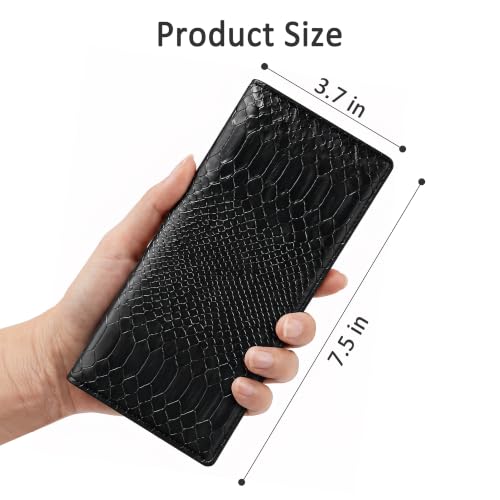Image of Tipmile Slim Wallet for Women, RFID Blocking Credit Card Holder | 1 Zipper Pocket, 1 ID Window, 3 Cash Compartments, 11 Card Slots