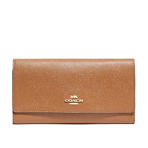 Coach Crossgrain Leather Trifold ID Wallet - #79868 - Light Saddle