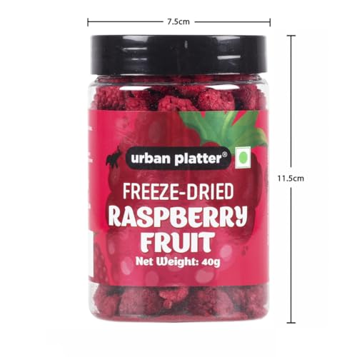 Urban Platter Freeze-Dried Raspberry, 40 Grams (Whole Raspberries)