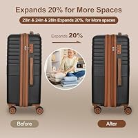 Romswi Hardside Expandable 3PCS Luggage Set with Spinner Wheels,Hard Shell Lightweight Luggage with TSA Lock (20/24/28) Olive Green — image 8