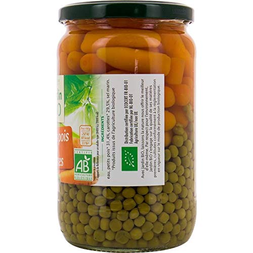 JARDIN BIO ETIC - PETITS POIS TRES FINS ET CAROTTES BIO 660G - LOT DE 4