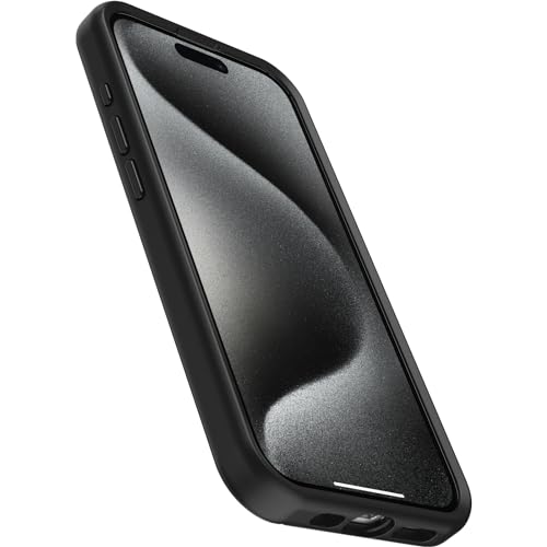 OtterBox iPhone 15 Pro (Only) Symmetry Series Case - BLACK, ultra-sleek, wireless charging compatible, raised edges protect camera & screen (ships in polybag, ideal for business customers)