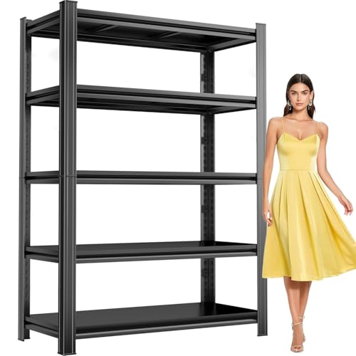 Storage Shelves, Garage Shelving, Adjustable Metal Shelving Unit, 5 Tier