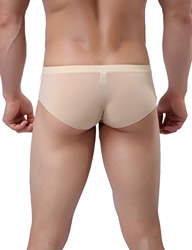 YATEEN Mens Traceless Underwear Ice Silk Briefs2