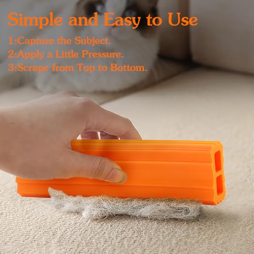 Image of Pet Hair Remover & Auto Detailing Tool - Dog & Cat Hair Remover for Carpets, Car Interiors, Sofas, Bedding, Easy to Grasp Pet Carpet Scrapers,Reusable Pet Hair Removal Tool for Dog & Cat Fur (Combine)