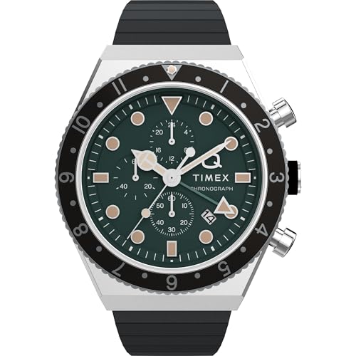 Montre Q Timex homme 40 mm avec cadran vert et bracelet noir