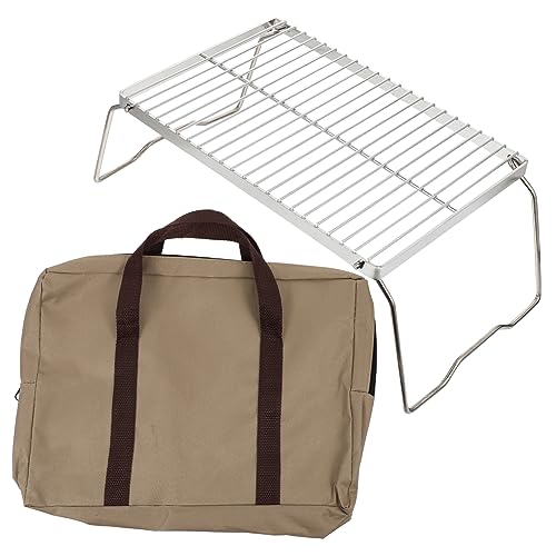Sosoport Foldable Campfire Grill Compact Outdoor Barbecue Grill Bbq Rack Stainless Steel